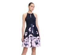 Vera Mont Damen Cocktailkleid mit Blumenprint ärmellos Dunkelblau/Rosé Gr. 32