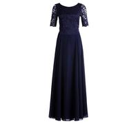 Vera Mont Damen Abendkleid mit Spitze ausgestellt Rundhals Night Sky (dunkelblau) Größe 50
