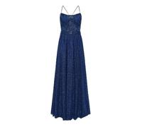 Abendkleid VERA MONT "Damen im Glitzer-Look", Damen, Gr. 40, Normalgrößen, blau (dunkelblau, grau), Obermaterial: 100% Polyester. Futter: 100% Polyester, festlich, ausgestellt lang, Rundhals, Kleider