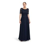 Vera Mont Damen Abendkleid mit Spitze, marine, lang, Gr. 36