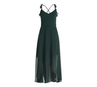 Abendkleid VERA MONT "Damen mit Volant", Damen, Gr. 40, Normalgrößen, dusty slate, Chiffon, Obermaterial: 100% Polyester. Futter: 100% Polyester, A-Linie lang, V-Ausschnitt, Kleider Abendkleid, Wickel
