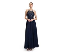 Vera Mont Damen Abendkleid Night Sky rückenfrei mit Paillettenbesatz Dunkelblau Größe 40