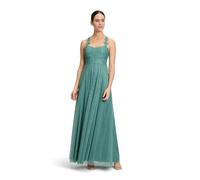 Abendkleid VERA MONT "Vera Mont Abiballkleid mit Spitze" Gr. 36, Normalgrößen, grün (bright eucalyptus), Damen, Netz, Spitze, Obermaterial: 100% Polyester. Futter: 100% Polyester., Kleider, Rückenfrei