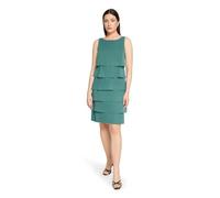 Cocktailkleid VERA MONT "Damen mit Volant", Damen, Gr. 40, Normalgrößen, schwarz emerald, Chiffon, Obermaterial: 100% Polyester; Futter: 100% Polyester, festlich, figurumspielend kurz, Rundhals, Kleid