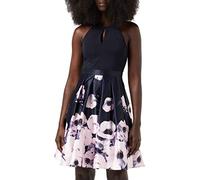 V.M. Cocktailkleid mit floralem Muster in Marine, Größe 44