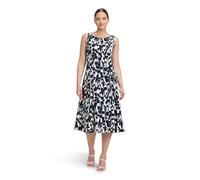 Vera Mont Damen Cocktailkleid mit Print Weiß/Dunkelblau,36