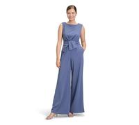 Vera Mont Jumpsuit mit weitem Bein, Knotendetail, U‑Boot, Crêpe, tansanitblau, Gr. 38