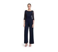 V.M. Jumpsuit mit Spitzenbesatz in Dunkelblau, Größe 32