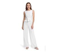 Vera Mont Jumpsuit Damen U-Boot-Ausschnitt mit weitem Bein Crêpe Offwhite Größe 44