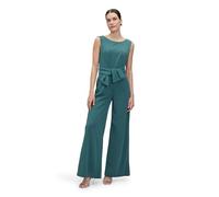 Vera Mont Damen Jumpsuit mit weitem Bein, U-Boot-Ausschnitt, Crêpe, Smaragd Gr. 46