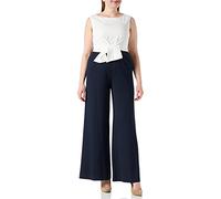 Vera Mont Damen Jumpsuit mit weitem Bein Dunkelblau/Weiß,44