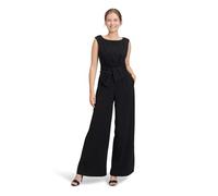 Vera Mont Jumpsuit Damen Crêpe mit weitem Bein, U-Boot-Ausschnitt, Schwarz, Gr. 36