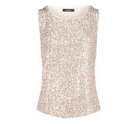 Vera Mont Damen Pailletten-Top ohne Arm 36, Cream/Gold