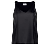 Vera Mont Damen Satin-Bluse mit V-Ausschnitt Schwarz,42