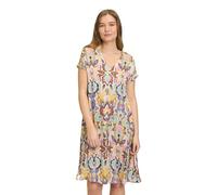Vera Mont Damen Sommerkleid mit überschnittenen Ärmeln 40, Blue/Yellow