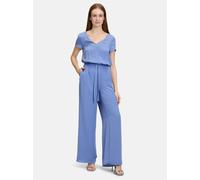Overall VERA MONT "Vera Mont Jumpsuit unifarben", Damen, Gr. 42, Normalgrößen, blau (blau viola), Obermaterial: 100% Polyester., feminin, tailliert, V-Ausschnitt, Halbarm, Overalls, Design (41191700-4