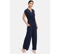 Overall VERA MONT "Damen in 7/8 Länge", Damen, Gr. 36, Normalgrößen, blau (night sky), Obermaterial: 95% Polyester, 5% Elasthan, figurumspielend, V-Ausschnitt, Overalls Overall, Muster (69880912-36) n