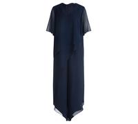 Overall VERA MONT "Vera Mont Jumpsuit mit Stufen", Damen, Gr. 42, Normalgrößen, blau (night sky), Chiffon, Obermaterial: 100% Polyester. Futter: 100% Polyester., elegant, loose fit, V-Ausschnitt, Over