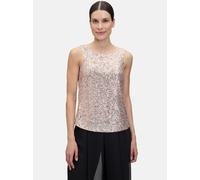 Blusentop VERA MONT "Vera Mont Pailletten-Top ohne Arm", Damen, Gr. 46, gold (cream, gold), Obermaterial: 93% Polyester, 7% Elasthan. Futter: 92% Polyamid, 8% Elasthan., elegant, figurbetont normal, R