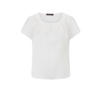 Satinbluse VERA MONT "Vera Mont Damen Satin-Bluse kurzarm", Damen, Gr. 44, weiß (rohweiß), Satin, Obermaterial: 100% Polyester., casual, oversize normal, Rundhals, Blusen (69130312-44) rohweiß