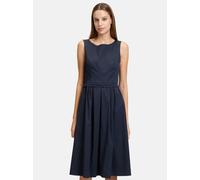 Sommerkleid VERA MONT "Vera Mont Sommerkleid tailliert", Damen, Gr. 44, Normalgrößen, blau (night sky), Obermaterial: 75% Baumwolle, 22% Polyamid, 3% Elasthan., feminin, tailliert kurz, Rundhals, ohne