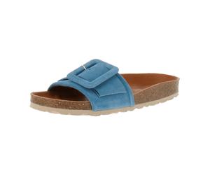 Verbenas 3304020268 Reiko Velour - Damen Pantolette - Iris für Damen, blau, Größe 42 EU