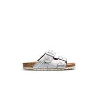 Pantolette VERBENAS "RUTH LATO METAL" Gr. 38, silberfarben Damen Schuhe Strandaccessoires Sommerschuh, Schlappen mit zwei verstellbaren Schnallen (71213346-38)