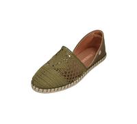 VERBENAS Damen Espadrilles Carmen Crochet LINO Paris kaki, Größe:39 EU
