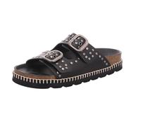 Verbenas Damen-Pantolette mit Tieffußbett Schwarz-Weiß-Silber 39