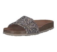 Pantolette VERBENAS "Reiko Leopardo Grande", Damen, Gr. 40, bunt (leo), Leder, Schuhe Pantolette, Sommerschuh, Falt mit Schnallenelement (46137827-40) leo