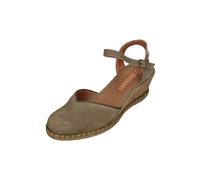 VERBENAS Damen Sandalette MAGGIE serraje tan kaki, Größe:40 EU