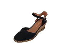 VERBENAS Damen Sandalette MALENA serraje tan negro, Größe:38 EU