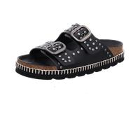 Verbenas Damen-Pantolette mit Tieffußbett Schwarz-Weiß-Silber 38