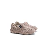 Hausschuh VERBENAS "YOI CURLY", Damen, Gr. 42, beige (taupe), Textil, unifarben, Basic, Schuhe Hausschuh, Hüttenschuh, Homeslipper, Wohlfühlschuh mit Logo-Schriftzug (41695742-42) taupe