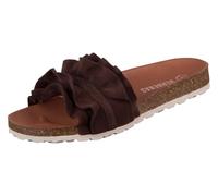 Pantolette VERBENAS "Rocio Roda", Damen, Gr. 37, marron, Veloursleder, unifarben, Schuhe Pantolette, Sommerschuh, Flat mit geschwungenen Laschenstoff (27098428-37) marron