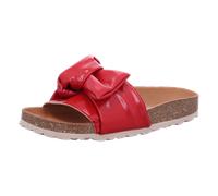 Damen Pantolette von Verbenas in Lack Rot mit Schleife und Zwischensohle in Kork Optik, für Sommer. rot Gr. 41
