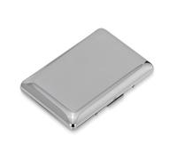 verchromtes eckiges Visitenkartenetui zwei Fächer 9.6 cm