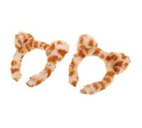 VERDANVERSE 2 Stück Cartoon -katzenhaarband Niedliches Tierohr-stirnband Leopardendruck Tierisches Ohrstirnband Süßes Katzen-stirnband Cartoonstirnband Stirnband Leopardendruck Stoff