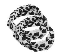 VERDANVERSE 2 Stück Sport-stirnbänder Mit Leopardenmuster Für Frauen, Dehnbare, Breit Geknotete Haarwickel Mit Strasssteinen, Stilvolle, Schweißableitende Haarbänder Zum Laufen Und Yoga