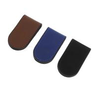 VERDANVERSE 3 Stück Pu-Leder Geldklammern Schlanker Geldscheinklammer Kartenhalter Strapazierfähiger Geldbörsenzubehör für Herren Damen Blau Braun Schwarz Praktischer Cash Organizer