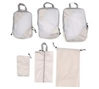 VERDANVERSE 6 Stück Teiliges Kompressions Packwürfel Set für Koffer Reise Organizer Beige Multifunktionale Aufbewahrung für Kleidung Toilettenartikel für Geschäftsreisen Urlaub