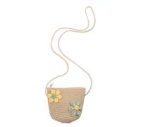 VERDANVERSE Bezaubernde Kleine Strohtasche Umhängetasche für Kleinkinder aus Gewebtem Stroh Leichte Mädchen Schultertasche Crossbody für Kinder Alltag