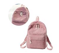 VERDANVERSE Cord Rucksack Damen Mädchen Mit Diebstahlschutz Strapazierfähiger Cord Stoff Großer Kapazität Studentenrucksack Campus Tasche Rosa Reiserucksack