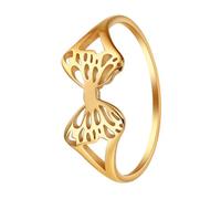 VERDANVERSE Damenring Edelstahl Hohlring Schmetterling Filigran Glänzend Größe 8 Modischer Fingerring für Teenager Mädchen