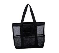 VERDANVERSE Große Mesh Strandtasche Aus Polyesternetz Tragbare Netztasche Mit Mehreren Fächern Kulturbeutel Und Reisekosmetiktasche Für Strand Camping Und Outdoor