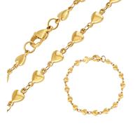 Vergoldete Halskette und Armband mit Herzchen Ayacata aus Edelstahl