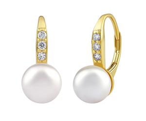 Vergoldete Perlenohrringe CASSIDY aus 925 Silber mit Swarovski® Crystals