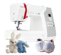 VERITAS Anfänger-Nähmaschine Emily I Computer-Nähmaschine I Freiarm I mit Fußpedal I Einfädelhilfe & Fadenabschneider I 80 Stiche I Stichlänge & Stichbreite anpassbar I LED-Display & Nählicht (weiß)