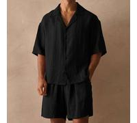 Verkauft als Set aus einem kurzen, kastigen Kurzarm-Hemd mit Knopfleiste und Shorts, Frühlings- und Sommer-Essentials