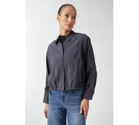 Verkürzte Bluse mit Bindedetails am Saum grau 32